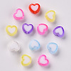 Transparent Heart Acrylic Beads TACR-S117-M-3