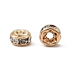 Rack Plating Brass Crystal Rhinestone Rondelle Space Beads RB-D303-KCG-2