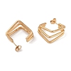 PVD Vacuum Plating 201 Stainless Steel Rhombus Stud Earrings EJEW-I309-72G-01-2