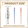 3Pcs 3 Colors Cellulose Acetate(Resin) Hair Sticks OHAR-LP0002-43-2