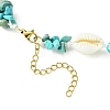 Natural Shell & Synthetic Turquoise Chip Beaded Necklace for Girl Women NJEW-TA00115-5
