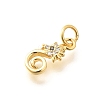 Brass Micro Pave Clear Cubic Zirconia Charms LS-KK-Q040-04B-G-2