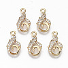 Brass Micro Pave Cubic Zirconia Pendants X-KK-S359-030-RS-1