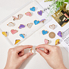 10 Sets 5 Colors Heart Alloy Adjustable Jean Button Pins DIY-FG0004-95-3