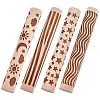 4Pcs 4 Styles Wood Handle Clay Texture Roller TOOL-CN0001-08-1