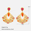 304 Stainless Steel Enamel Stud Dangle Earrings WGBC617-01-3