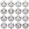 16Pcs 8 Style Stainless Steel Pendants STAS-SZ0002-01-1