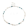 Natural Pearl & Natural Gemstone Beaded Necklaces NJEW-M214-09P-1