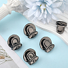 6Pcs Flat Round Alloy Bag Tuck Lock Clasps FIND-CP0003-23B-3