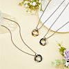 FIBLOOM 3Pcs 3 Colors Titanium Steel Pendant Necklaces Set NJEW-FI0001-57-5