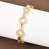 Oval Brass Micro Pave Clear Cubic Zirconia Link Chain Bracelets for Women BJEW-T025-03C-G-1