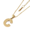 Ion Plating(IP) Initial Letter 304 Stainless Steel Pendant Necklaces NJEW-M199-01G-C-1