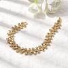 Heart Brass Micro Pave Clear Cubic Zirconia Link Chain Bracelets BJEW-C130-01G-2