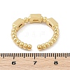 Brass Micro Pave Clear Cubic Zirconia Open Cuff Rings for Women RJEW-R011-10G-04-5