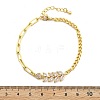 Brass Micro Pave Clear Cubic Zirconia Link Bracelets BJEW-U020-10G-5