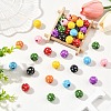 80Pcs 8 Colors Dyed Natural Wooden Beads WOOD-YW0001-90-4