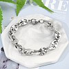 304 Stainless Steel Oval Link Chain Bracelets for Women Men BJEW-F488-48C-P-1