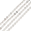 Anti-Tarnish Rhodium Plated 925 Sterling Silver Flat Cable Chains STER-F052-04P-1