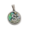 304 Stainless Steel with Paua Shell Pendants STAS-G268-02S-P-2