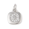 Rack Plating Brass Micro Pave CLear Cubic Zirconia Charms KK-E110-14P-Q-1