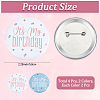 4Pcs 2 Colors It's My Birthday Tinplate Brooches JEWB-CN0001-13-2