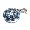 Flat Round 201 Stainless Steel Acrylic Pendants STAS-U036-01P-10-2