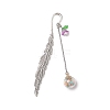 Alloy Feather Bookmarks AJEW-JK00365-4