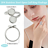 16Pcs 304 Stainless Steel Cuff Rings Components STAS-BBC0008-16-2