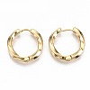 Brass Huggie Hoop Earrings KK-T062-45G-NF-1