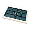 12 Grids Rectangle Microfiber Cloth Jewelry Display Tray ODIS-E018-02-1