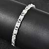 304 Stainless Steel Swirl  Link Bracelets for Women BJEW-K240-11S-1