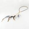 Woman's Dyed Feather Braided Suede Cord Headbands OHAR-R185-06-1