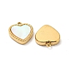 304 Stainless Steel Pave Shell Heart Charms STAS-L022-205G-2