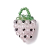 Glass Seed Beaded Pendants PALLOY-GD00003-02-1