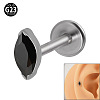 G23 Titanium Cubic Zirconia Horse Eye 17 Gauge Threadless Labrets for Women Men WG9E7C9-33-1