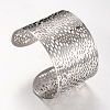 Non-Tarnish 304 Stainless Steel Filigree Cuff Bangles X-STAS-S060-15-2