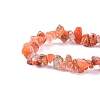 Natural Red Agate Chip Beads Stretch Bracelet for Women BJEW-AL00003-05-3