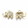 Brass Micro Pave Clear Cubic Zirconia Charms X-KK-S310-59-2