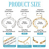 6Pcs 3 Style 304 Stainless Steel Cross Link Chain Bracelet Making AJEW-TA00051-3