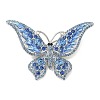 Butterfly Platinum Zinc Alloy Rhinestone Brooches JEWB-R051-01P-01-1