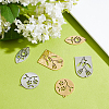 12Pcs 6 Style 201 Stainless Steel Pendants STAS-DC0006-24-3