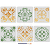 MAYJOYDIY US 1 Set Bohemian Tile PET Hollow Out Drawing Painting Stencils DIY-MA0001-74-1