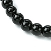 Halloween Theme 8.5mm Synthetic Black Stone Beaded Stretch Bracelets BJEW-JB10882-01-4