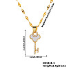 Elegant Fashion Brass Sparkling Clear Cubic Zirconia Key Pendant Necklaces for Women CT5089-1-5