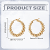 1 Pair 201 Stainless Steel Round Beaded Hoop Earrings with 304 Stainless Steel Pins for Women EJEW-LP0011-03-2