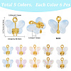30Pcs 5 Colors Glass Pendants GLAA-SC0002-58-2