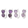 Valentine's Day Heart Natural Amethyst Stud Earrings EJEW-T053-01P-09-4