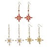 Star Glass Seed Beads Dangle Earrings EJEW-MZ00664-2