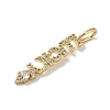 Brass Micro Pave Cubic Zirconia Pendants KK-C058-13G-2