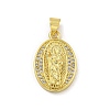 Virgin Mary Theme Rack Plating Brass Micro Pave Cubic Zirconia Pendants KK-G513-36G-1